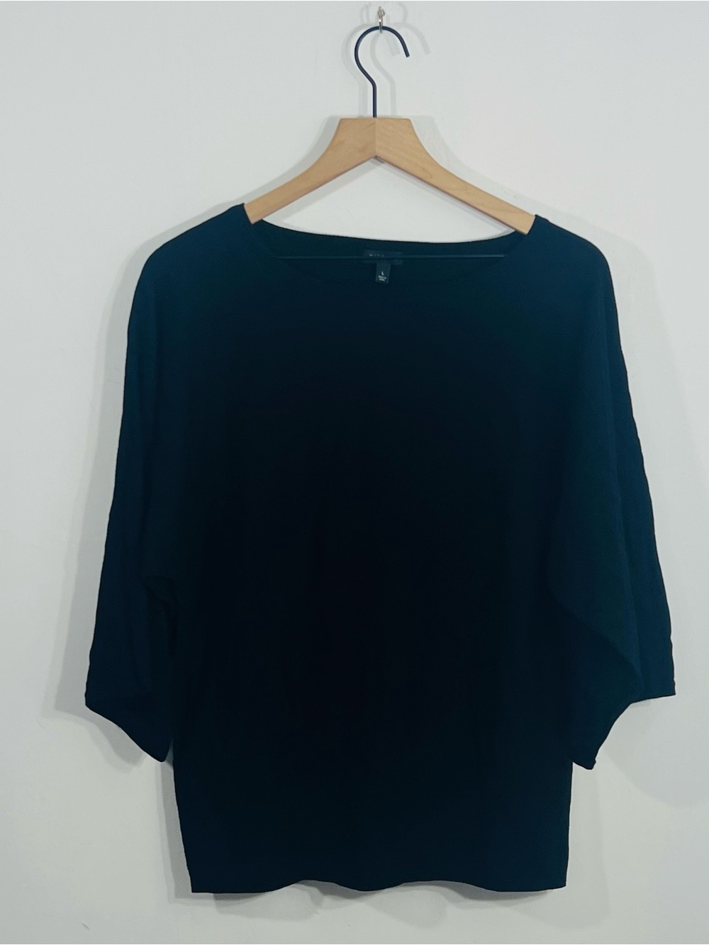 Talbots Black Boxy Relaxed Sleeves Minimalist Casual Everyday Wear Size Large